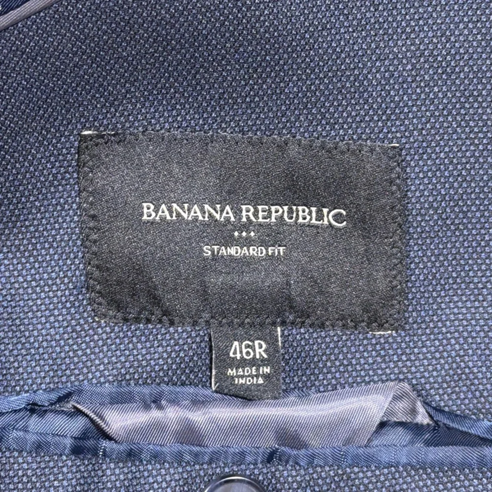 Banana Republic Blazer Mens 46R Blue Standard Fit Two Button Suit Jacket Solid
